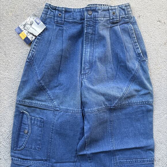 Deadstock 90s Dockers Jeans Mens 29x30 Pleated Denim Levis Cargo Tapered Vintage - Picture 2 of 12